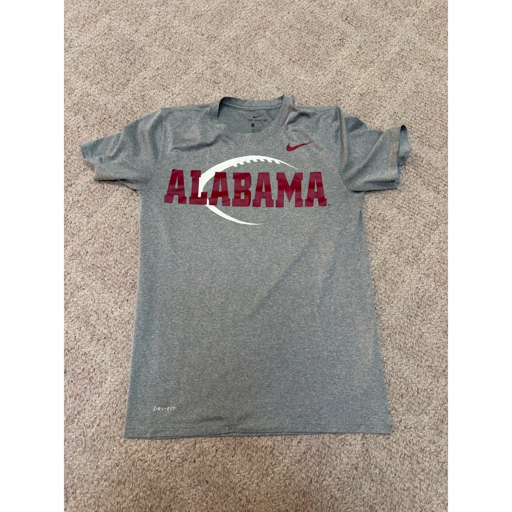 Nike Alabama Crimson Tide Dri-FIT T-Shirt Gray Mens Small Athletic Cut Football